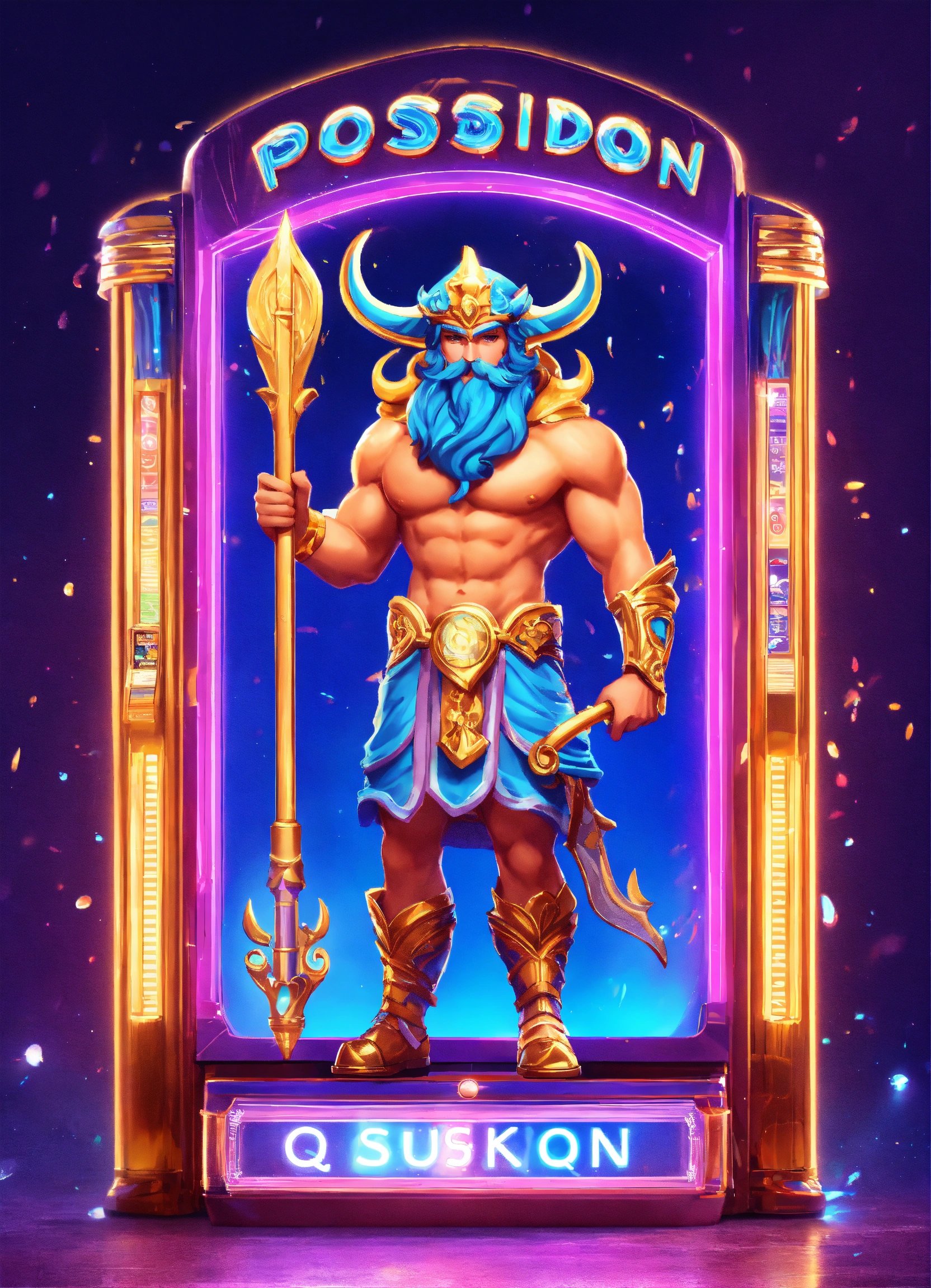 Cutie-Q-version-character-poseidon-with-
